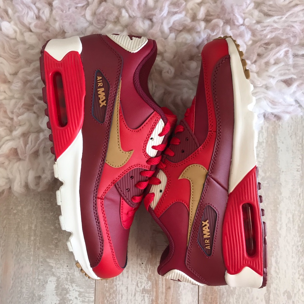 NWT Nike Air Max 90 game red/ Gold - Picture 4 of 7